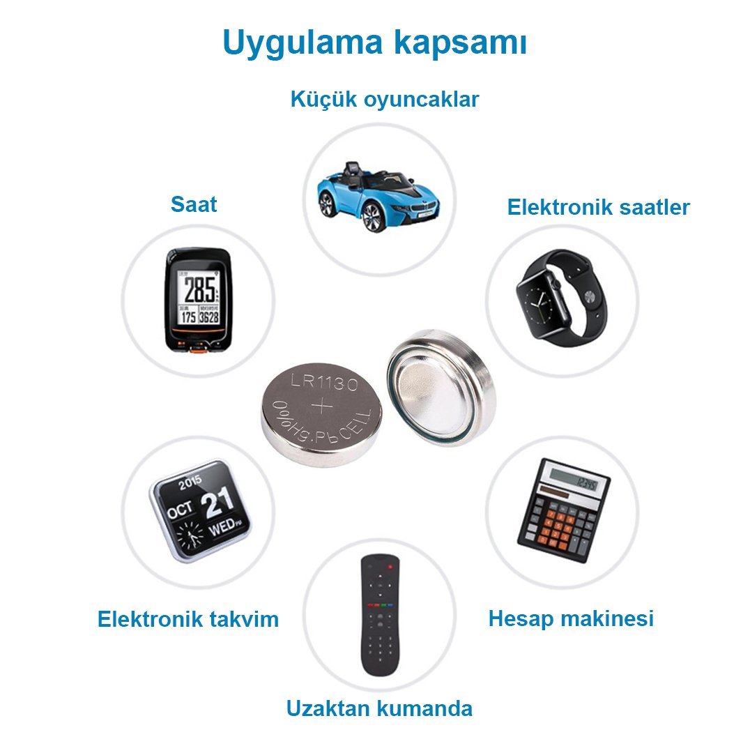 AG10 LR1130 389 Alkalin Pil 10'lu