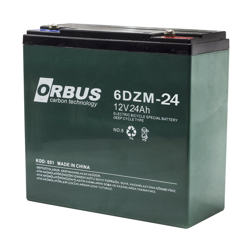 Orbus 12 Volt 24 Ah Elektrikli Bisiklet Aküsü