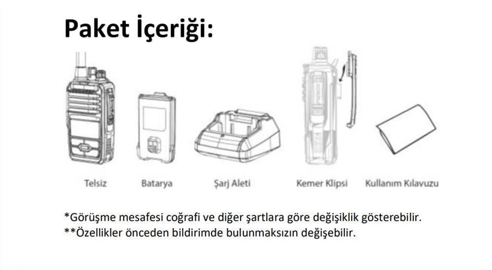 Aselsan A446T 16 Kanal 12 Km Menzil Ekranlı Tekli Set El Telsizi