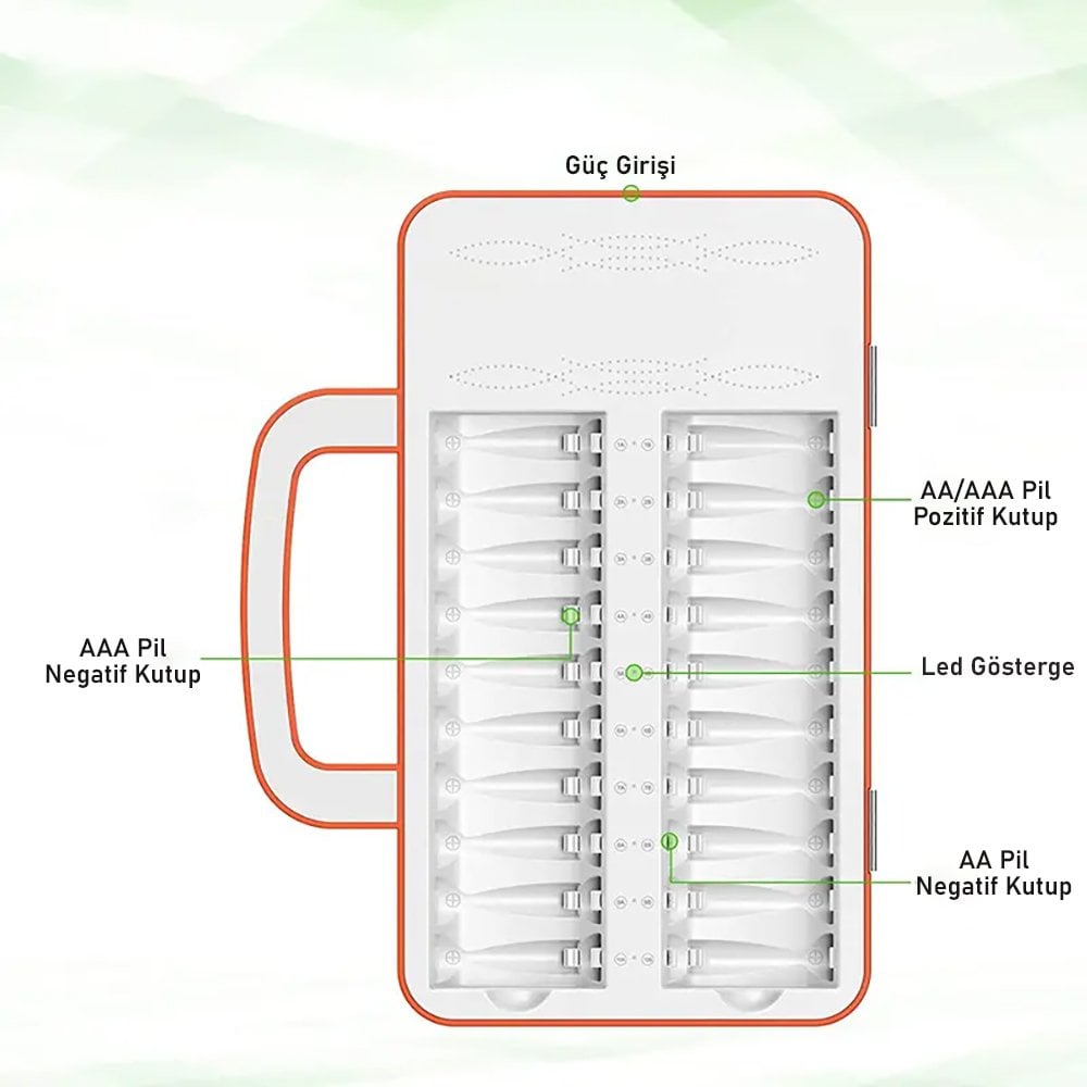 Beston C9032W 40 Adet Kalem Pil + İnce Pil Şarj Edebilir Çantalı Pil Şarj Cihazı Özellikleri