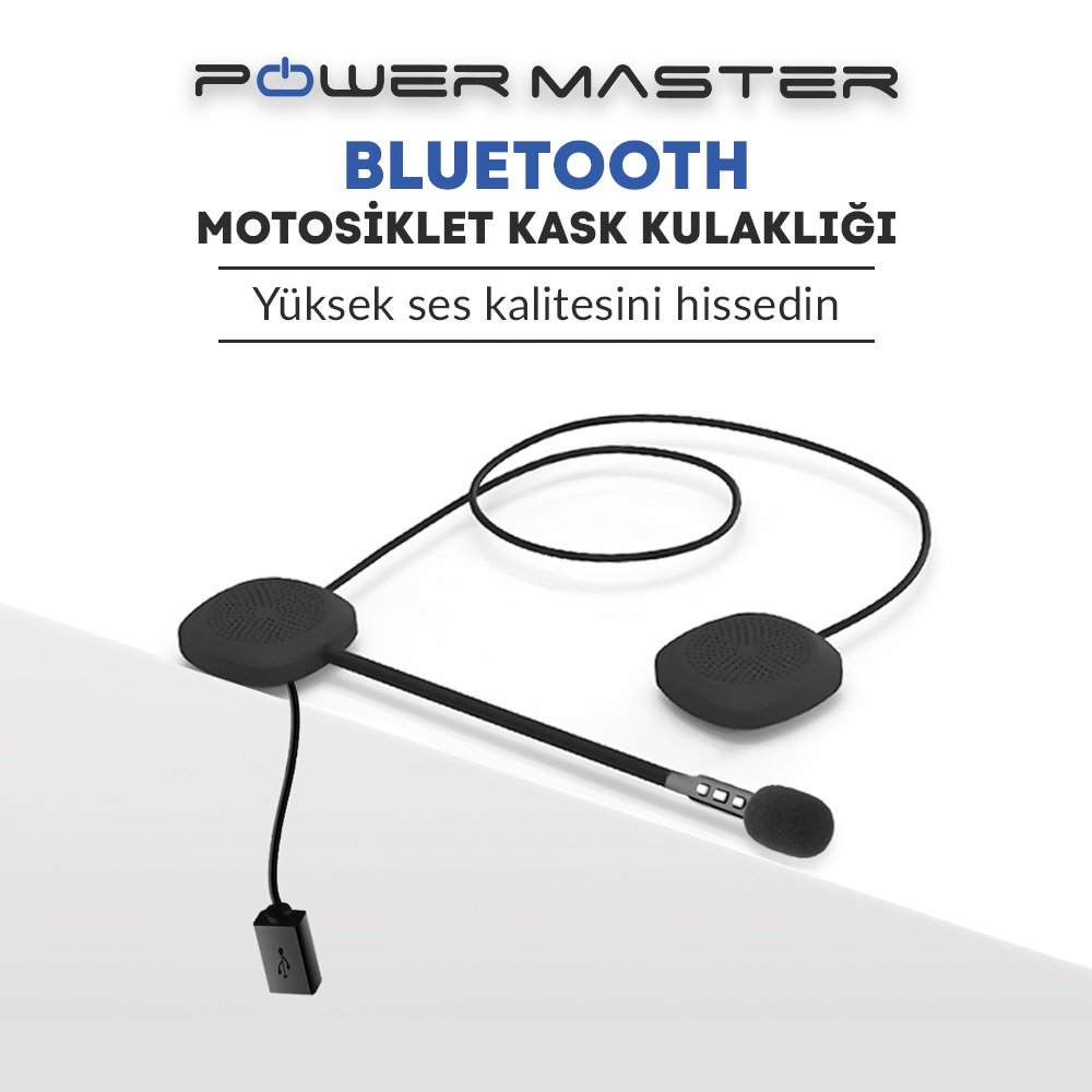  PM-14283 Bluetooth'lu Şarjlı Kask İçi Motosiklet Hoparlör ve Mikrofon Seti