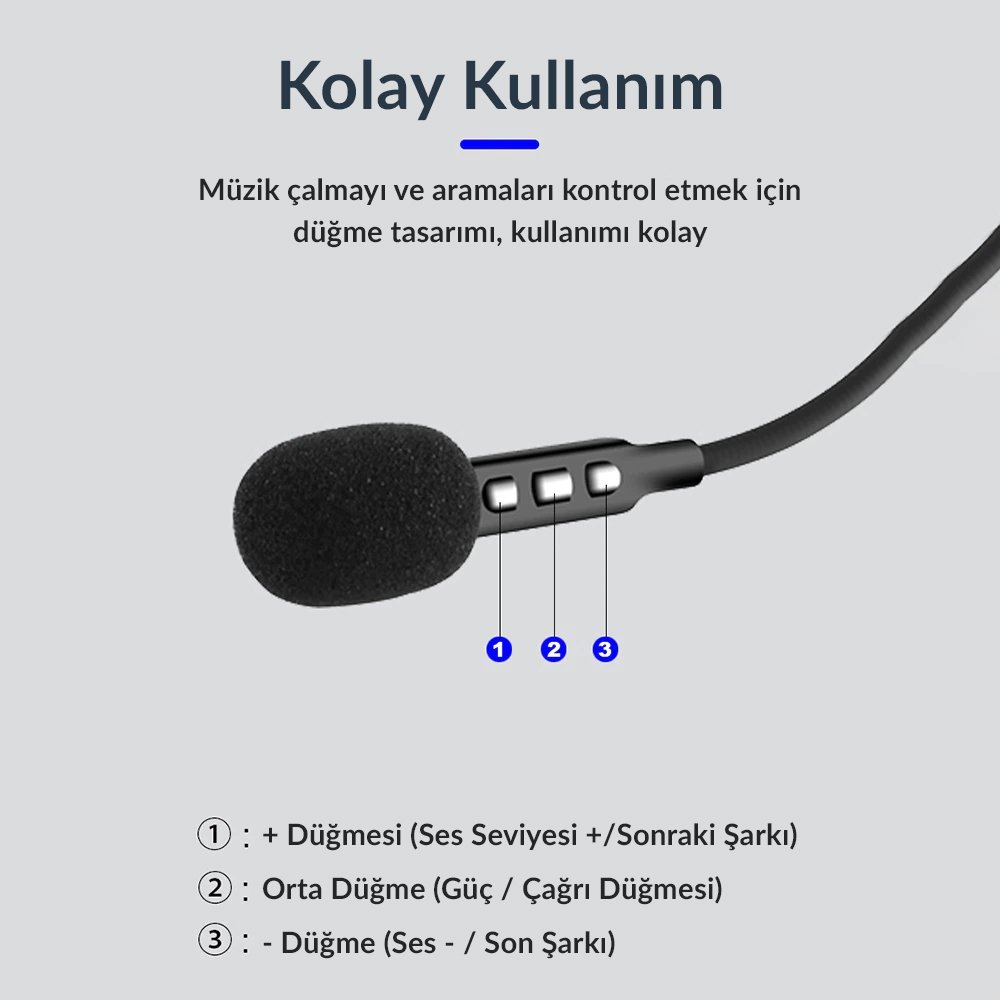  PM-14283 Bluetooth'lu Şarjlı Kask İçi Motosiklet Hoparlör ve Mikrofon Seti