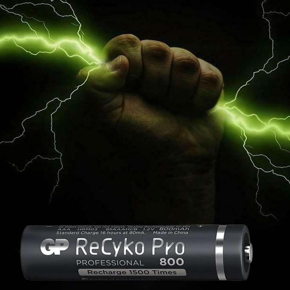 GP Pro AAA İnce 800 mAh 4’lü Şarjlı Pil