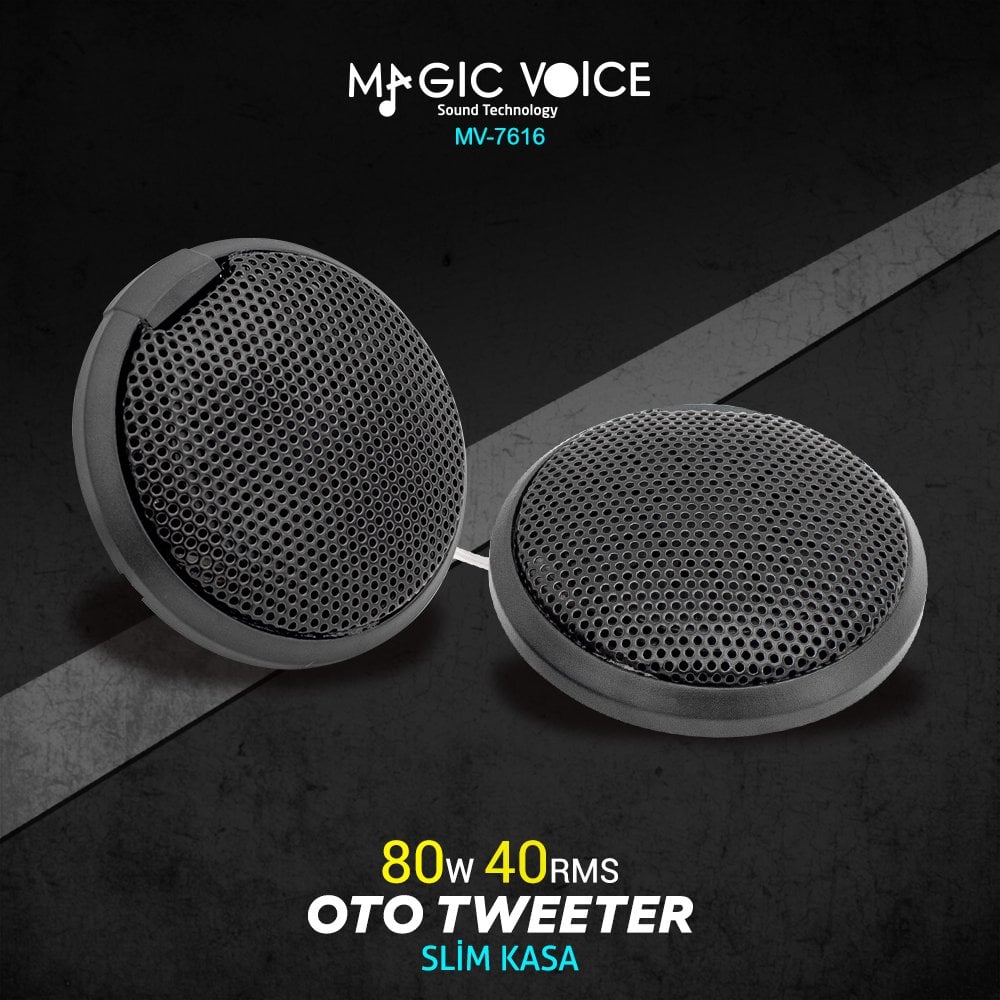 Magicvoice 80 Watt Maks. / 40 Watt Rms Güç Slim Kasa Oto Tweeter MV-7616