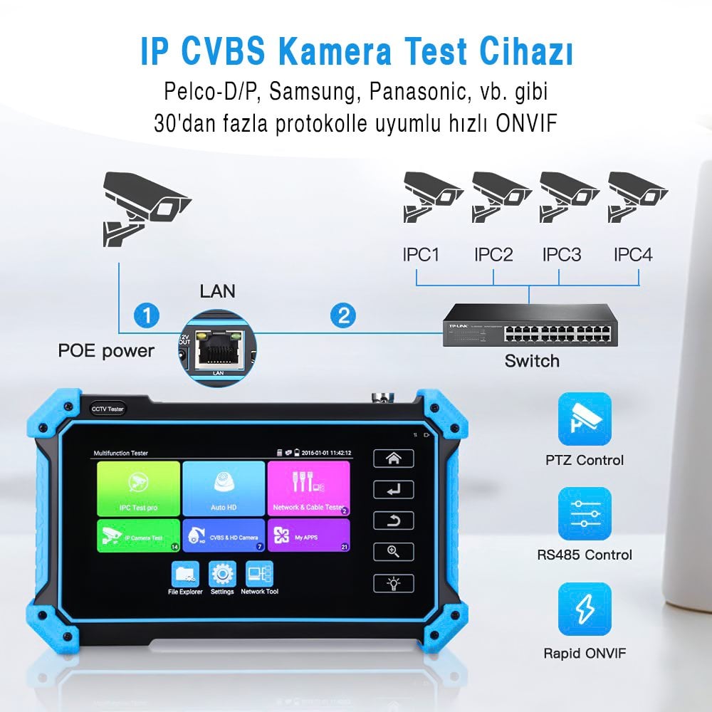 Novacom NVC-IPC5100 Plus 5.4'' Kamera Test Cihazı