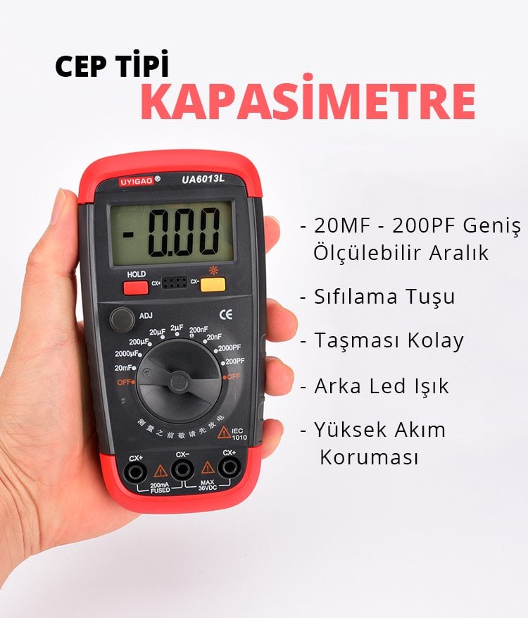  Dijital Ölçü Aleti DT-6013 Kapasitemetre Ölçü Aleti