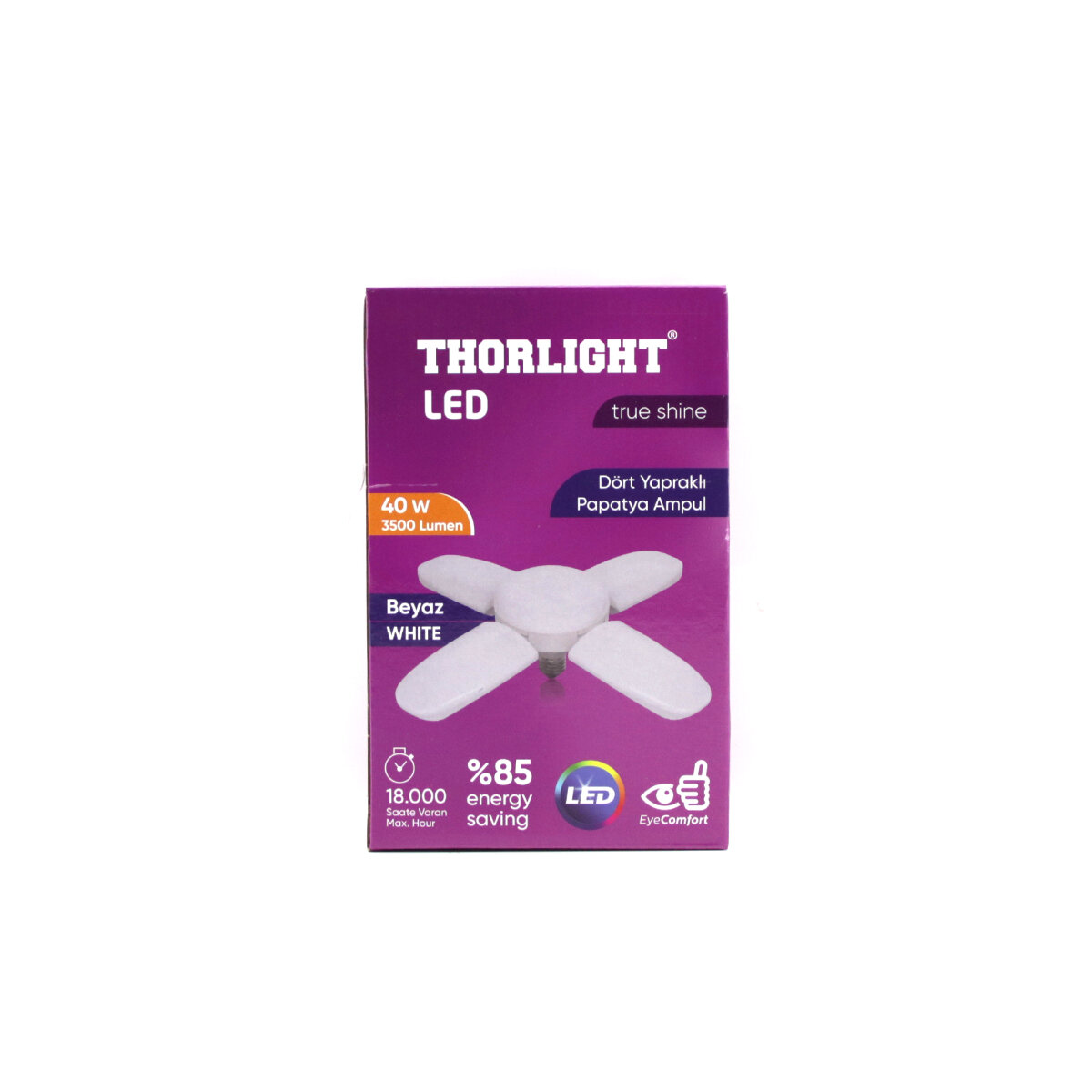 1+4 KOLLU - YAPRAKLI PERVANE MODELİ PAPATYA BEYAZ LED LAMBA AMPUL 40W - E27 P-6040B