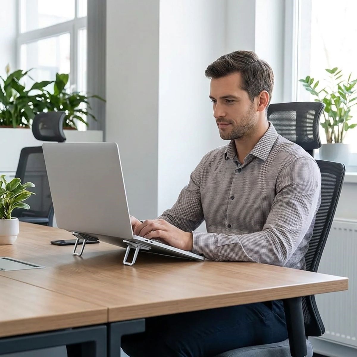 1 Çift Yapışkanlı Katlanabilir Laptop Standı – Mini Notebook Yükseltici, Taşınabilir Kaymaz Laptop Ayağı