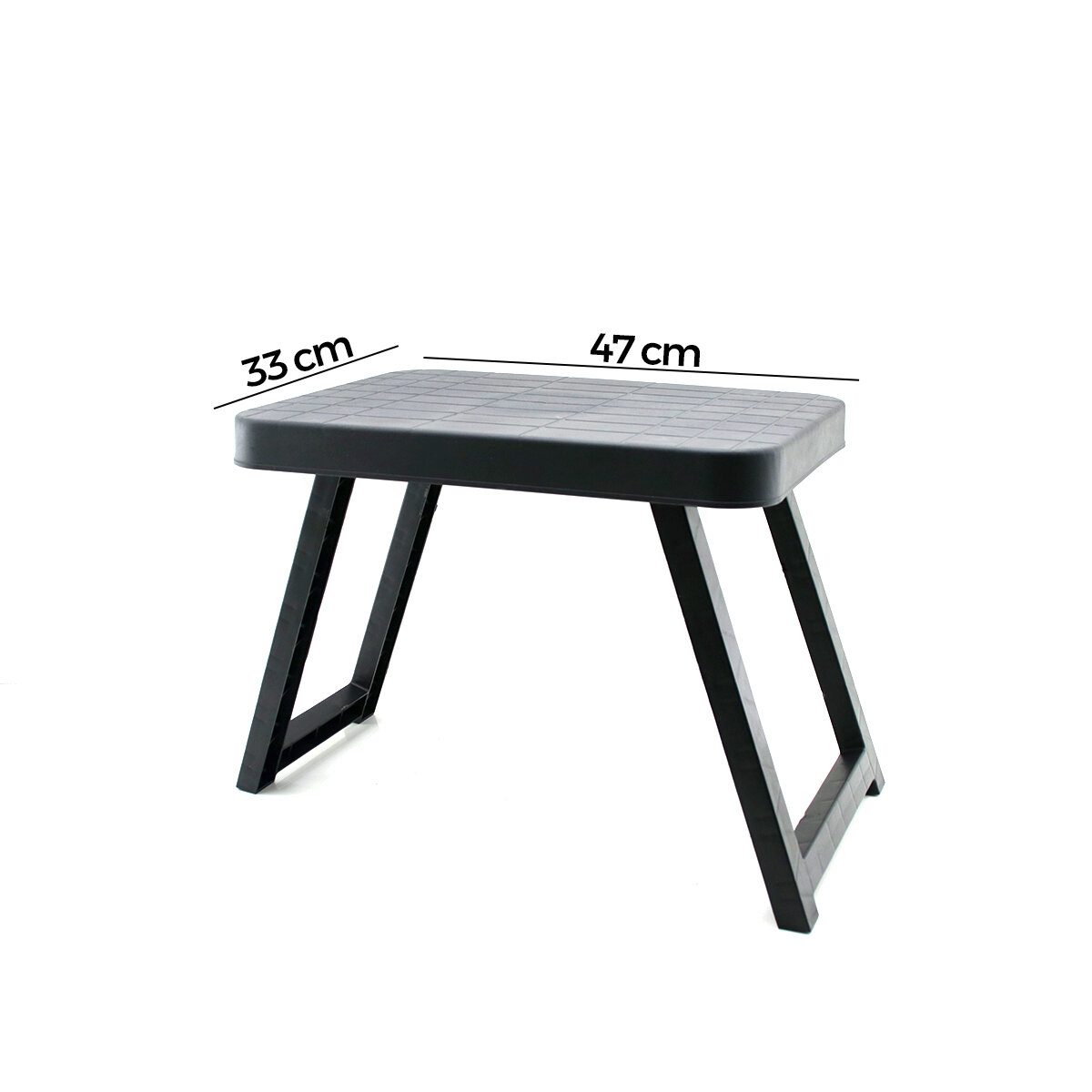 10 ADET KÜÇÜK= 47X33CM KAMP - PİKNİK MASASI SİYAH PLASTİK KATLANABİLİR AYAKLI=38CM
