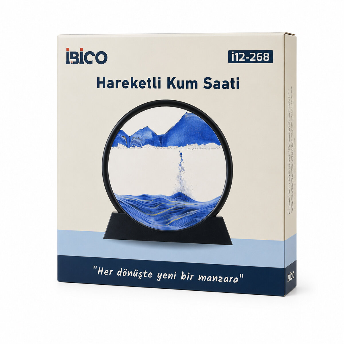 10 INC - 25CM RENKLİ SULU CAM KUM SAATİ HAREKETLİ AYNA MODELİ