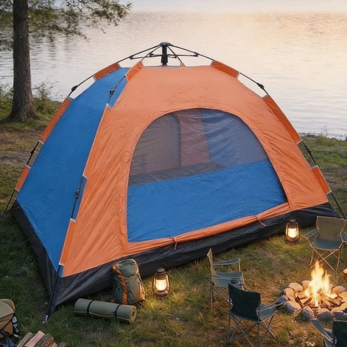 10 Kişilik Otomatik Kurulum Kamp Çadırı – Outdoor , Suya Dayanıklı Hızlı Kurulum Piknik ve Doğa İçin Geniş Aile Çadırı 300x300x170 cm