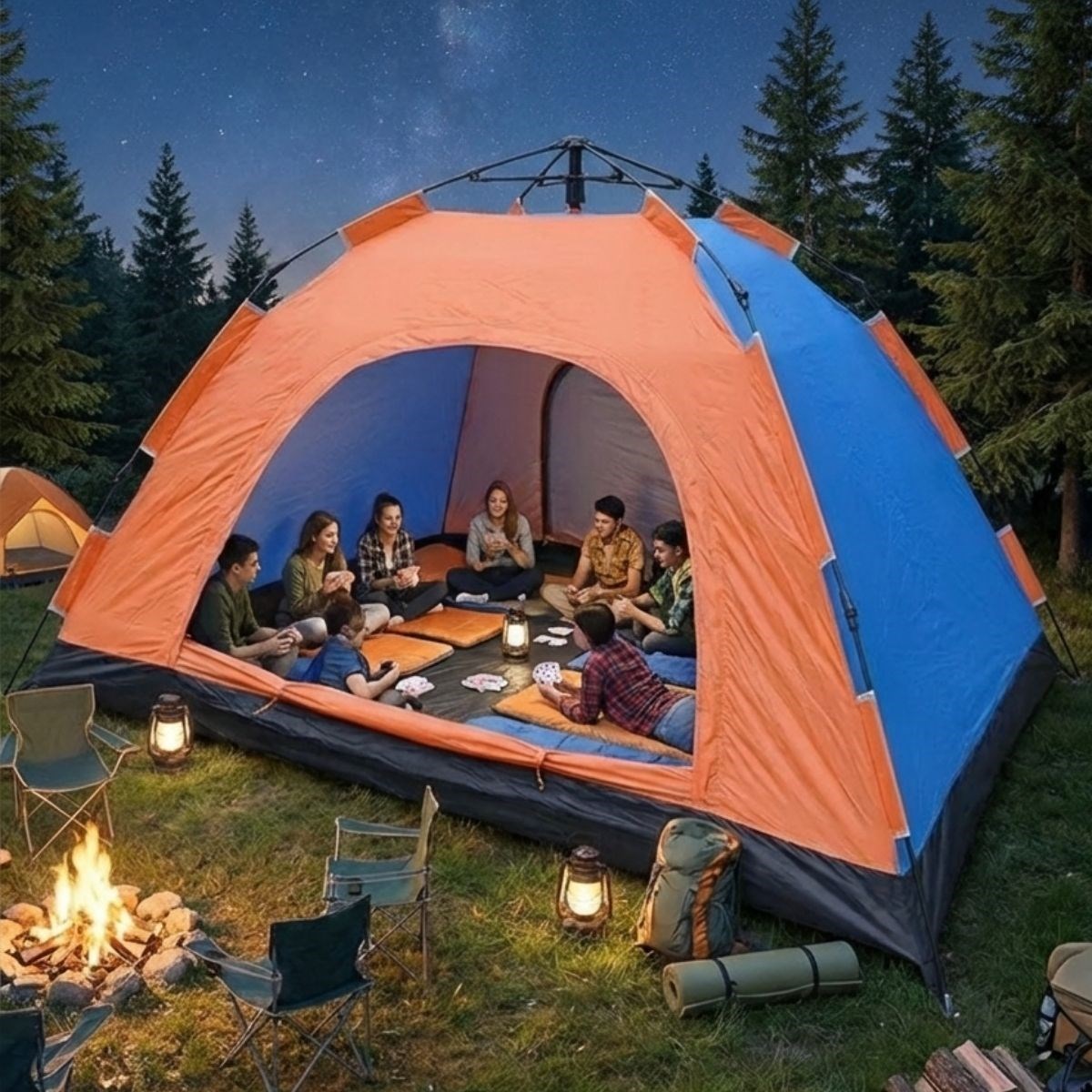 10 Kişilik Otomatik Kurulum Kamp Çadırı – Outdoor , Suya Dayanıklı Hızlı Kurulum Piknik ve Doğa İçin Geniş Aile Çadırı 300x300x170 cm