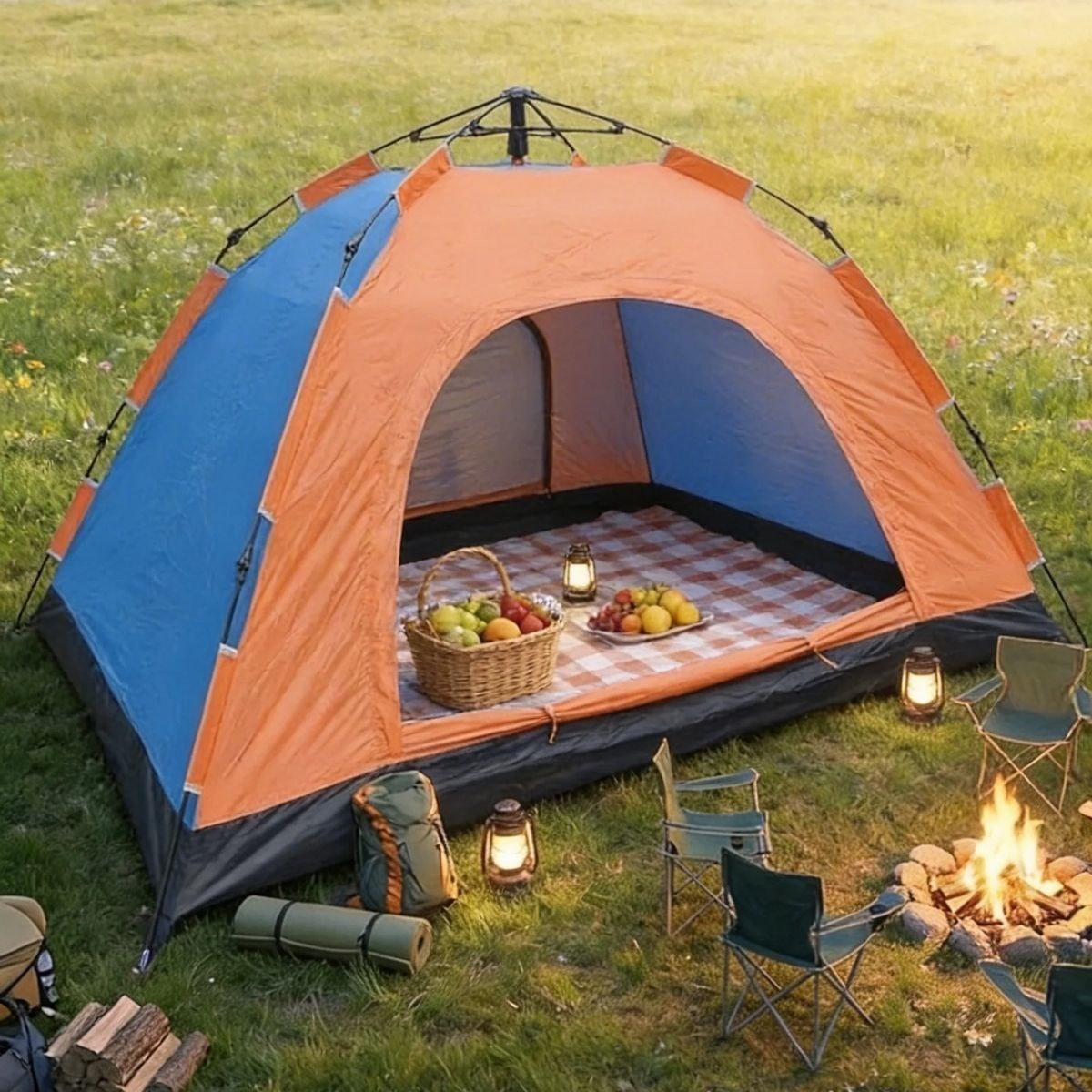 10 Kişilik Otomatik Kurulum Kamp Çadırı – Outdoor , Suya Dayanıklı Hızlı Kurulum Piknik ve Doğa İçin Geniş Aile Çadırı 300x300x170 cm