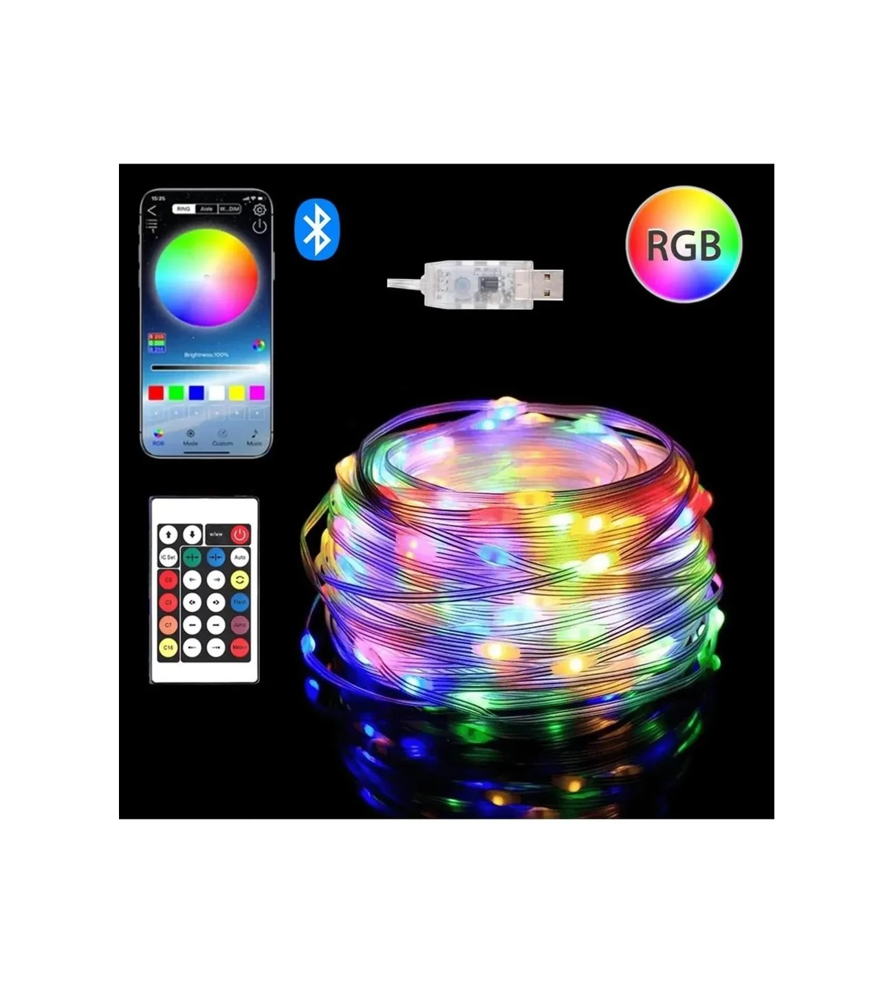 10 Metre, Led Şerit, Usb Bağlantılı, Kumandalı, Ambiyans Işığı SDR-LED-109