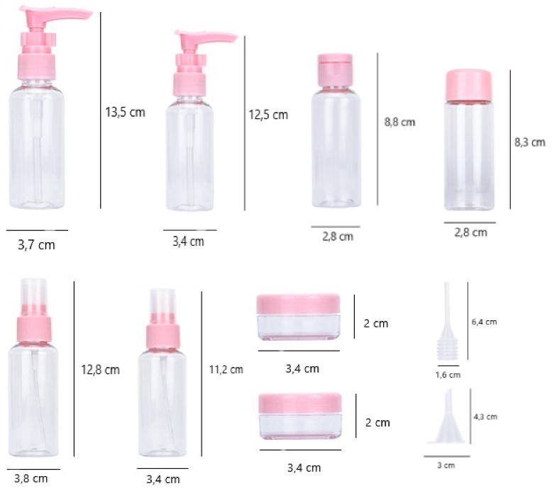 10 Parça Seyahat  Sprey ve Boş Şişe Seti