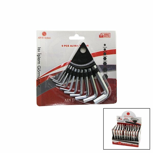 10 PARÇA  KARTLI ALYAN ANAHTAR TAKIM SETİ120MM-NO-1.5-10