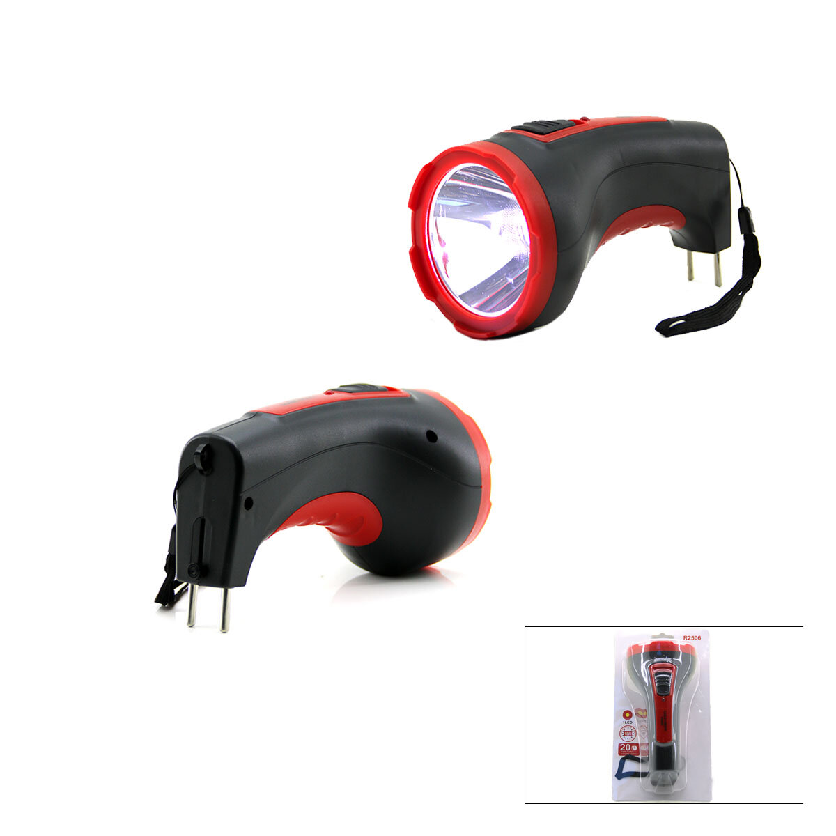 10W TEK LED BOMBELİ GÖVDE FİŞ ŞARJLI EL FENERİ UZUN MESAFELİ KAMBUR