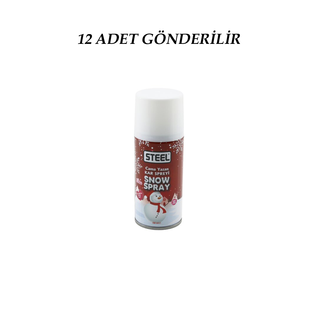 12 ADET SNOW PARTY SPRAY KAR SPREYİ 150ML HER YÜZEYE KAR EFEKTLİ YAZI YAZMA