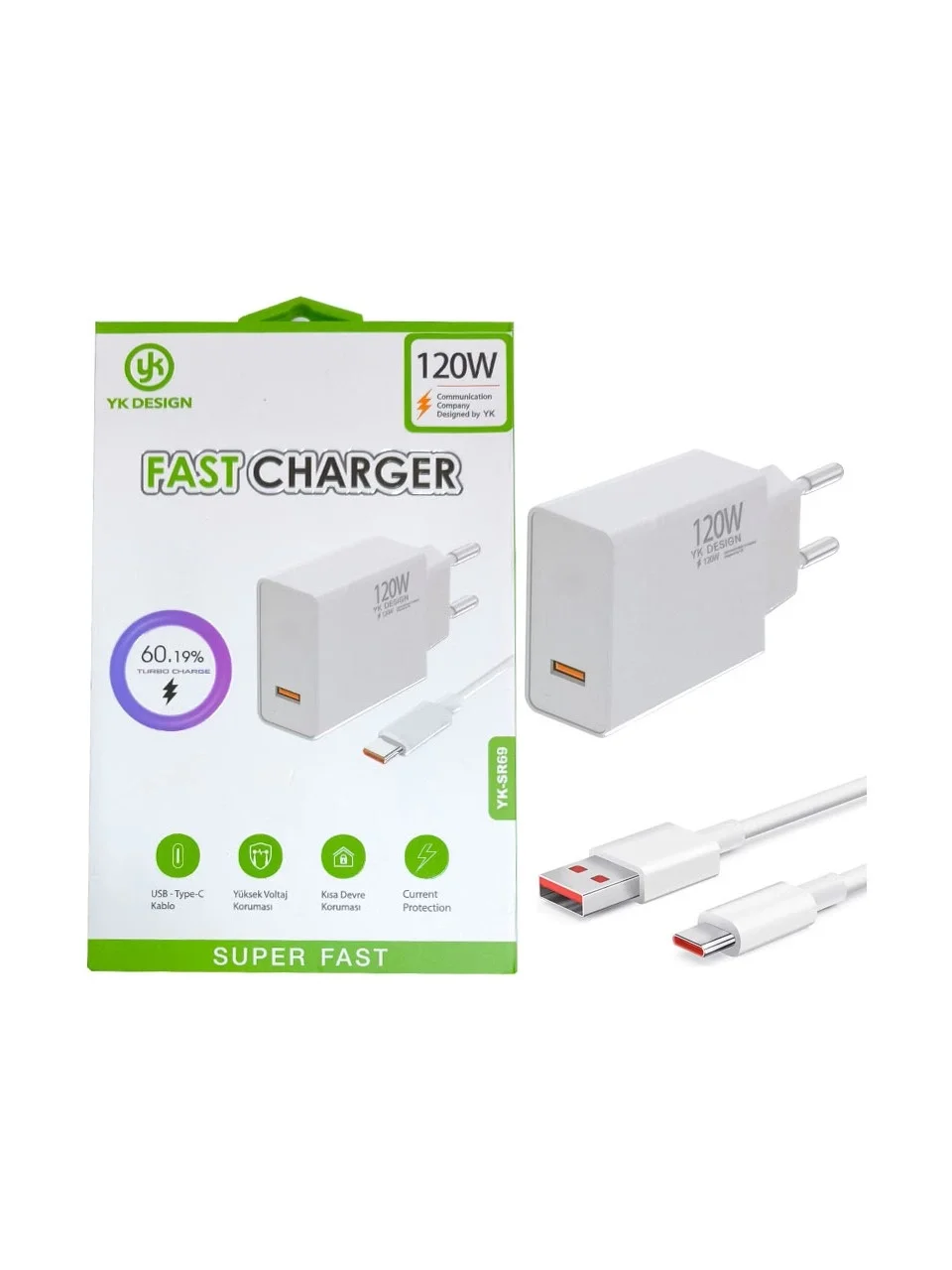 120W Süper Hızlı Şarj Cihazı - USB Type-C