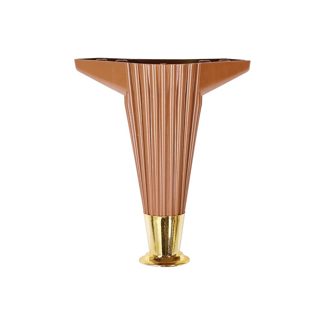 15CM - KAHVERENGİ - GOLD UÇLU  PLASTİK MOBİLYA - KOLTUK AYAK
