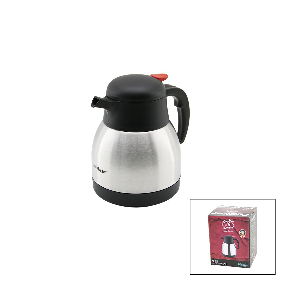 1LT  304 ÇELİK TERMOS INOX SERİSİ 12 SAAT SICAK - 24 SAAT SOĞUK ÇİFT CONTALI KAPAK CKR-2035