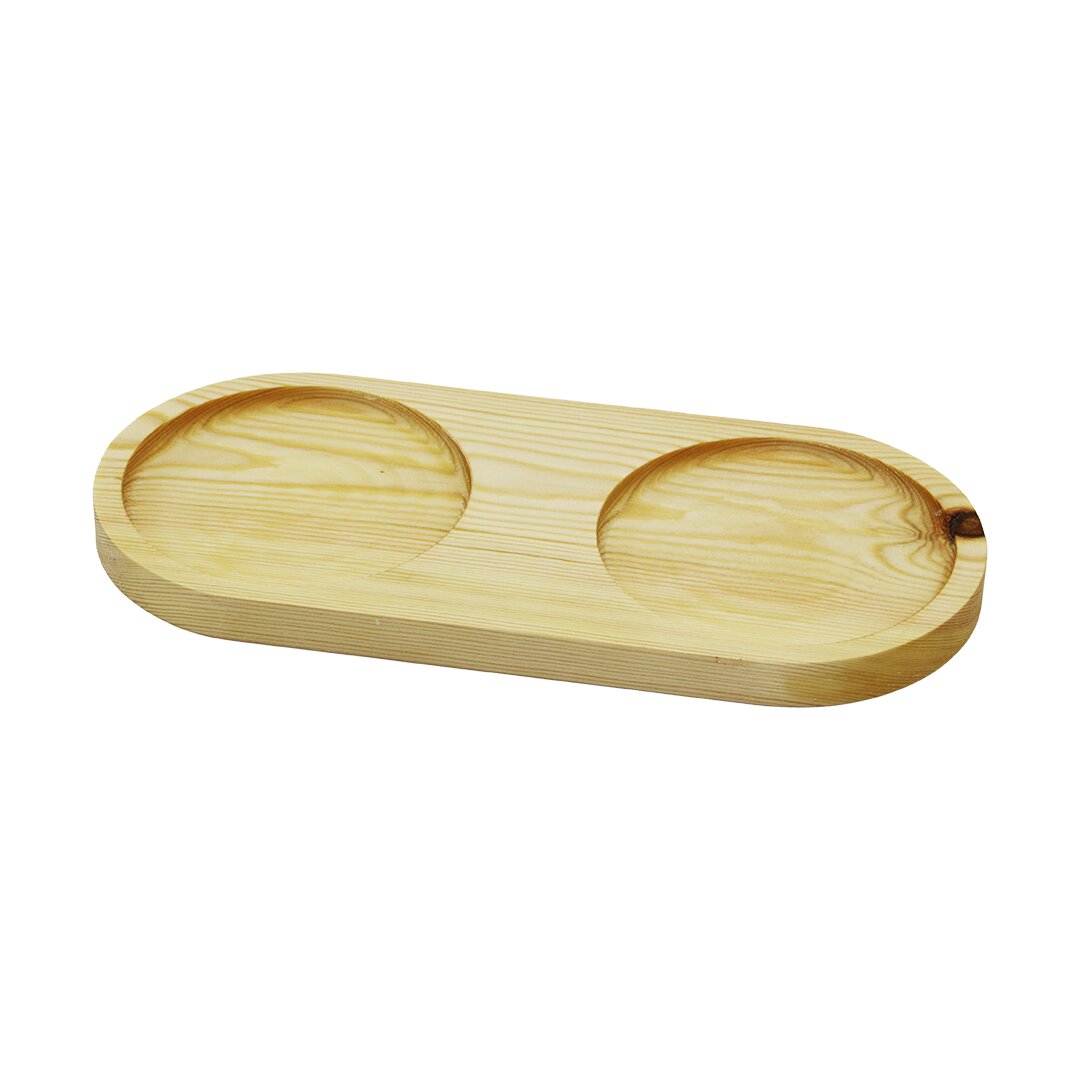 2 BÖLMELİ - OVAL   AÇIK RENK=SADE  AHŞAP YAĞDANLIK ALTLIK  27X12.5CM
