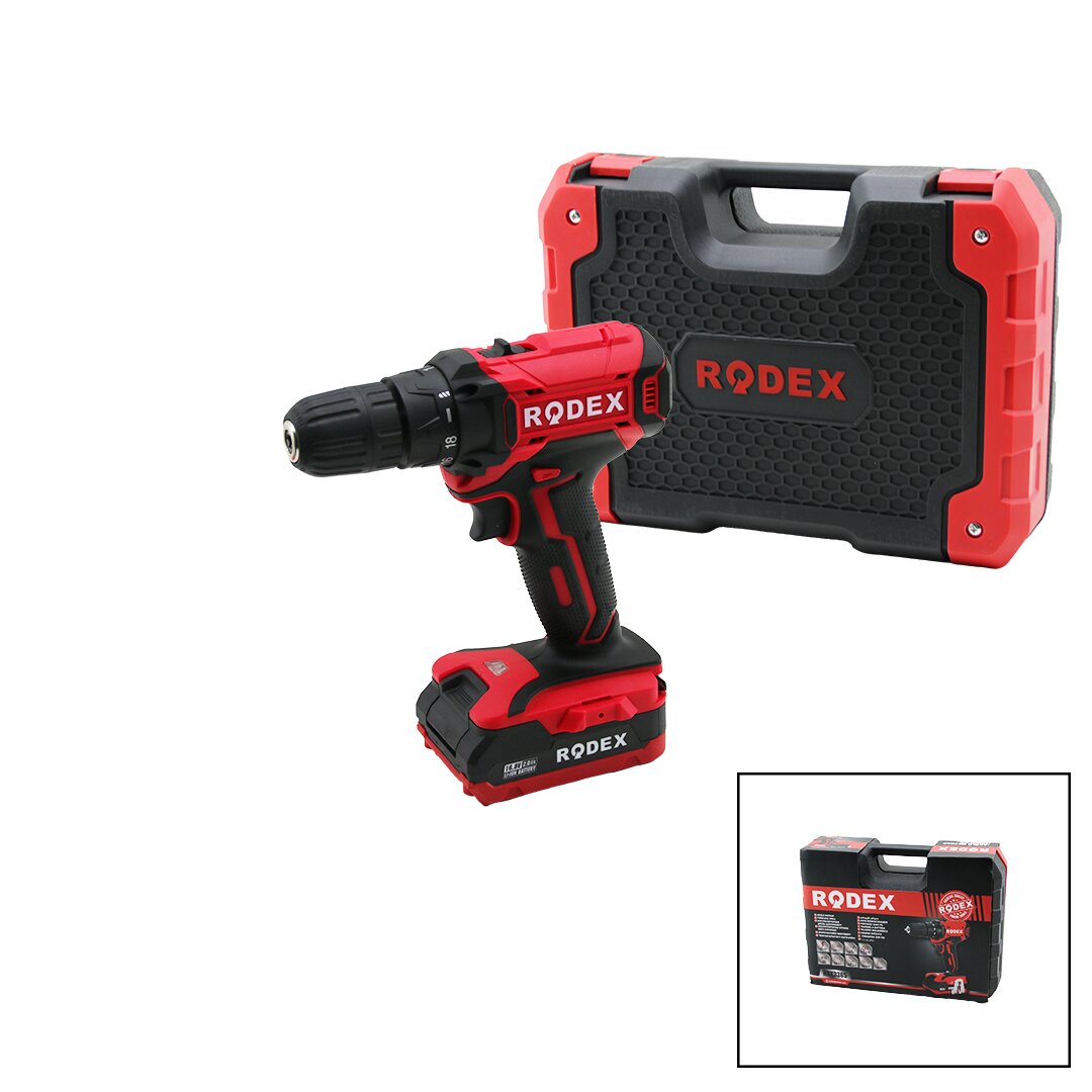 2 KADEME HIZ-VİTESLİ ŞARJLI=ÇİFT BATARYA19PCS UÇLUMATKAP 0-350 / 0-1350 RPM 16.8V / 2.0A LI-ION  RDX-3365