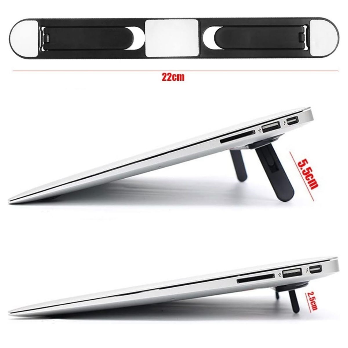 2 Kademeli Katlanabilir Laptop Standı – Kendiliğinden Güçlü Yapışkanlı, Ergonomik Tablet Yükseltici