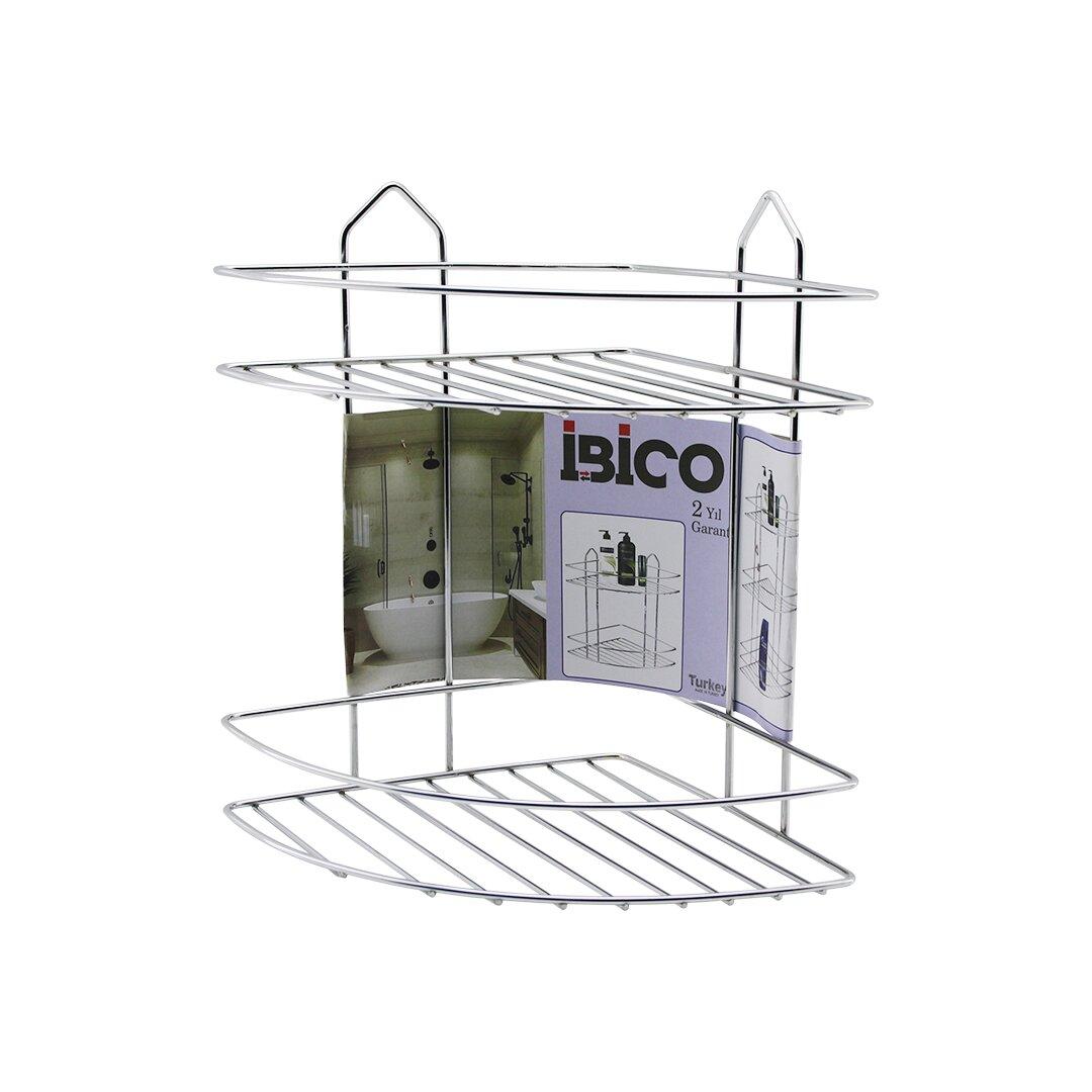 2 KATLI - ÜÇGEN   KROM   METAL  BANYO KÖŞELİK - DUŞKABİN RAF
