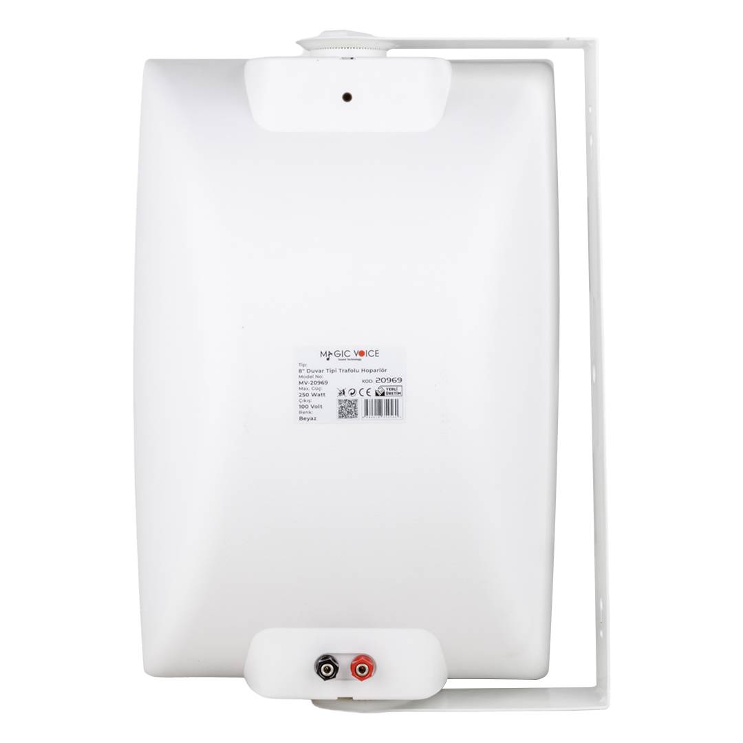 20 CM 100 VOLT - 250 WATT 8 İKİ YOLLU TRAFOLU BEYAZ HOPARLÖR (DH 8ATW)