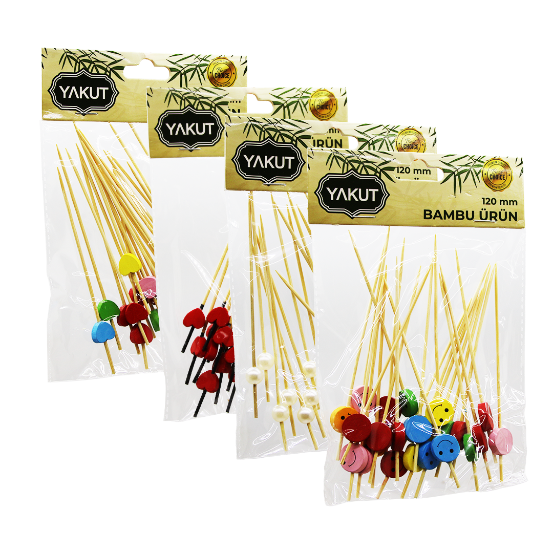 20 PARÇA BAMBU KOKTEYL KÜRDAN 120MM