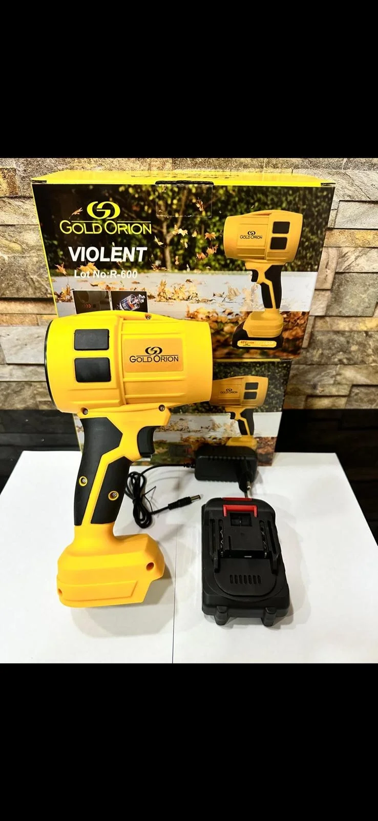 21V Kablosuz Hava Üfleyici | 32.000RPM Turbo Fan, 12.000mAh Batarya, Bahçe &amp; Araç Kurutma / Sarı