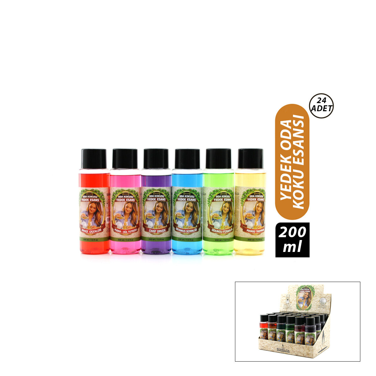 24 ADET 200ML MİX ODA KOKUSU YEDEK ESANS