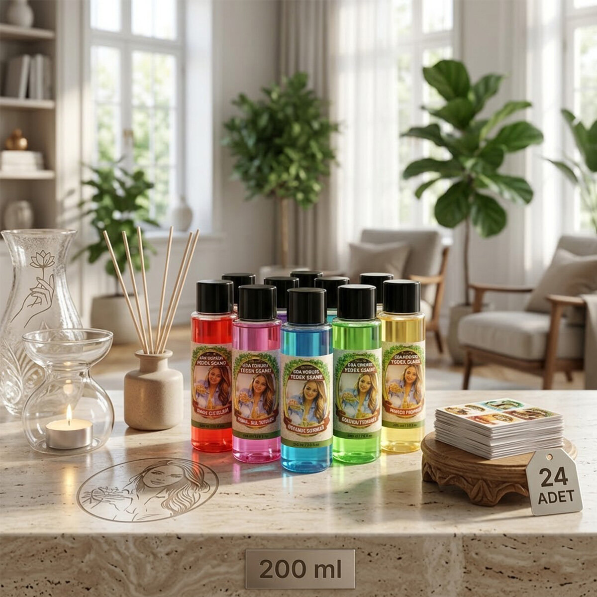 24 ADET 200ML MİX ODA KOKUSU YEDEK ESANS