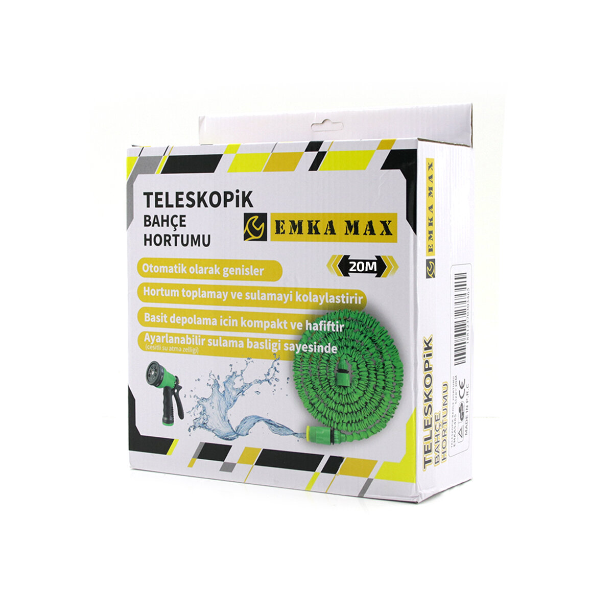 25MT TELESKOPİK UZAYAN BAHÇE HORTUMU 7 FONKSİYON AYARLI TETİKLİ TABANCA