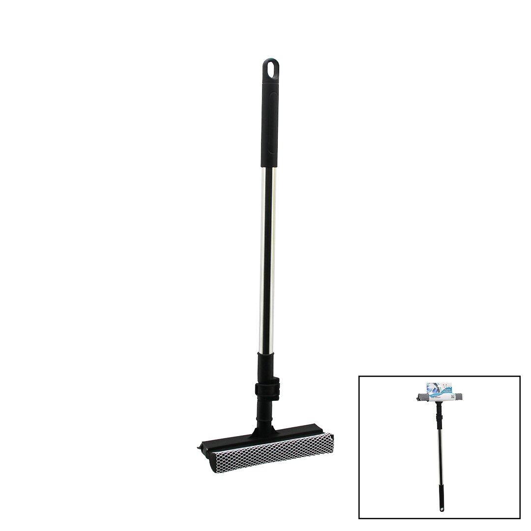 2İN1 BAŞLI=ÇEKPAS - FİLE KAPLI SÜNGER ÇOK AMAÇLI YÜZEY TEMİZLİK MOP - CAMSİL KİLİTLİ UZAYAN METAL SAP=56-94CM
