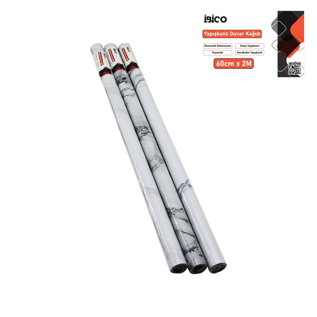 2MT X 60CM BEYAZ MERMER DESENLİ TEZGAH ÜSTÜ FOLYO STİCKER - DUVAR KAĞIT KENDİNDEN YAPIŞKANLI - EKO DEKORASYON - DAYANIKLI