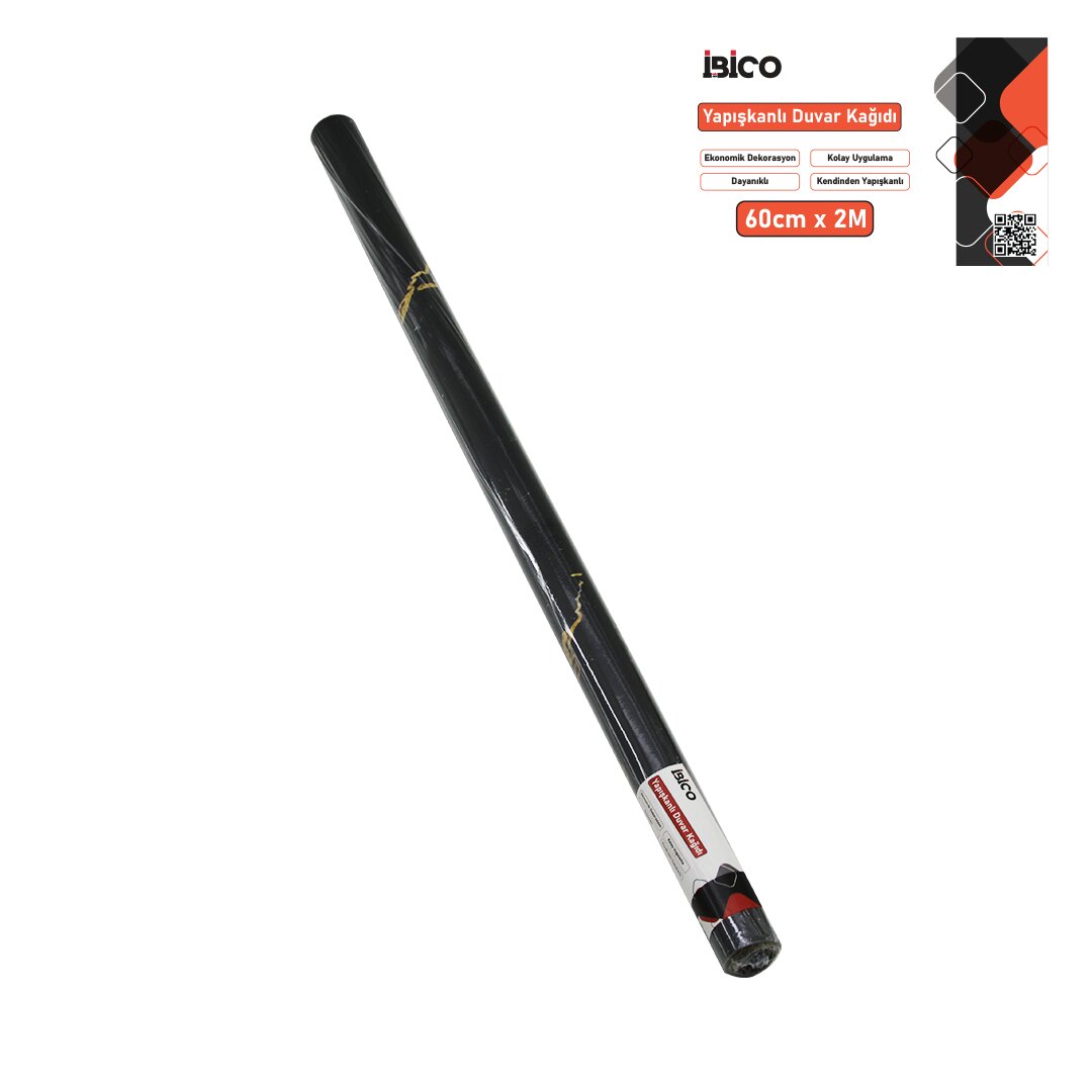 2MT X 60CM SİYAH MERMER DESENLİ TEZGAH ÜSTÜ FOLYO STİCKER - DUVAR KAĞIT KENDİNDEN YAPIŞKANLI - EKO DEKORASYON - DAYANIKLI
