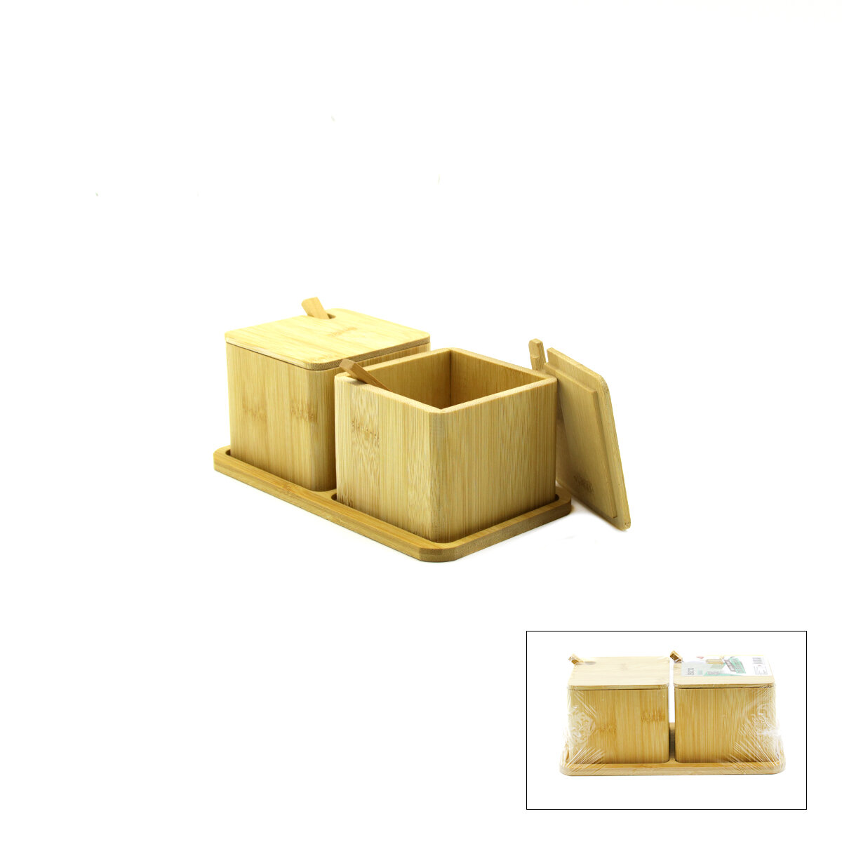 2PCS BAHARATLIK - TUZLUK AHŞAP BAMBU
