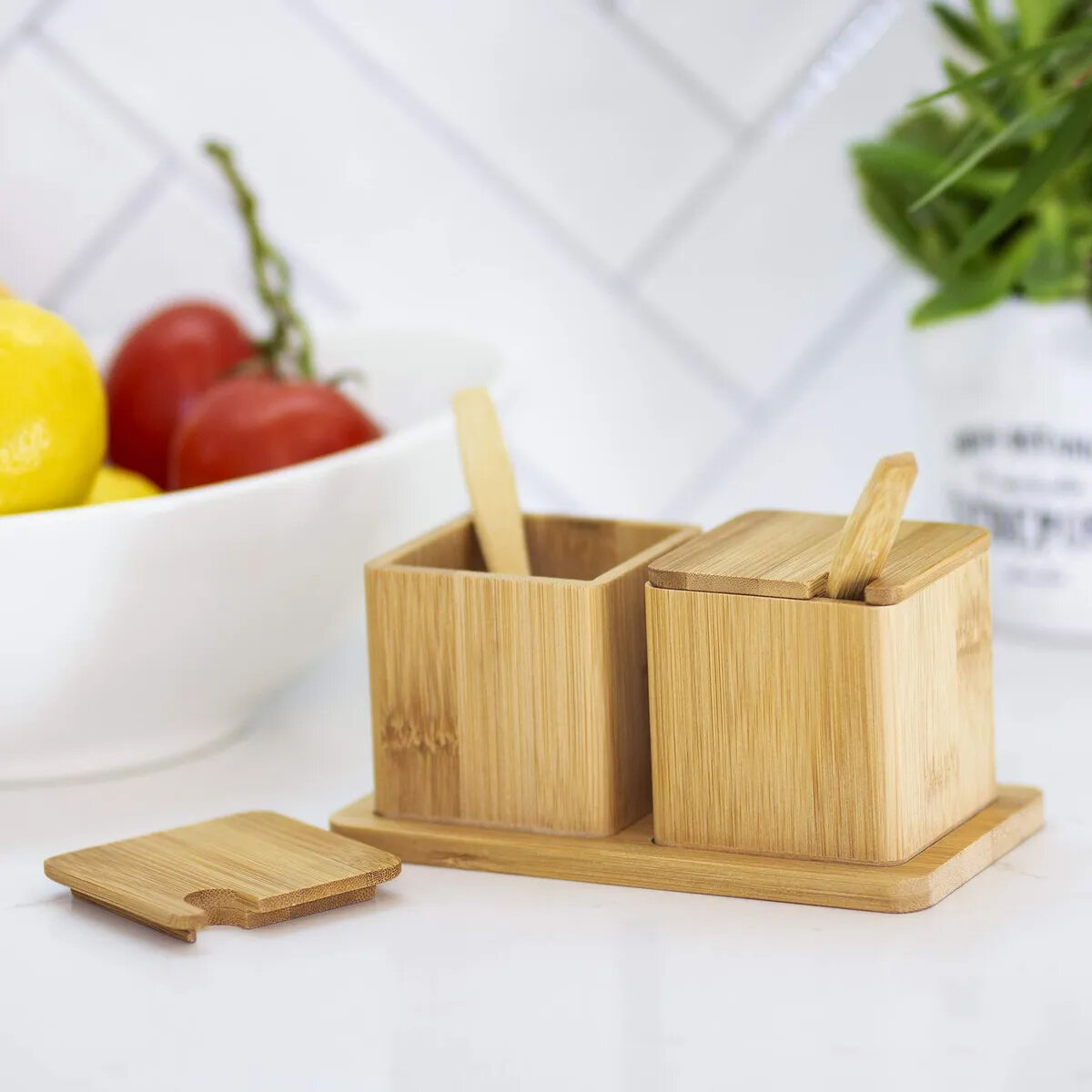 2PCS BAHARATLIK - TUZLUK AHŞAP BAMBU