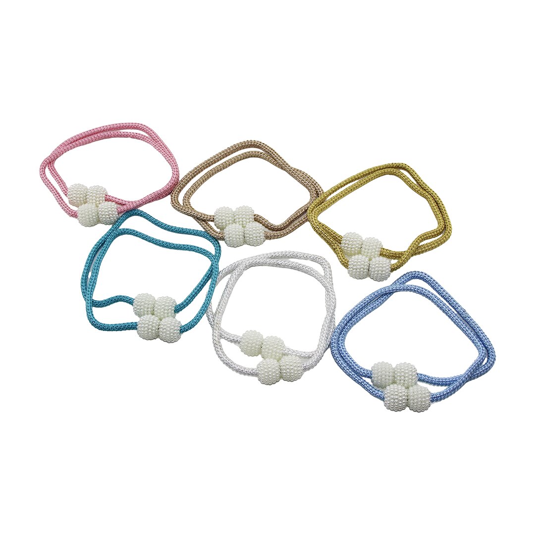 2PCS   BONCUK TOPLU - MIKNATISLI  RENKLİ PERDE İPİ