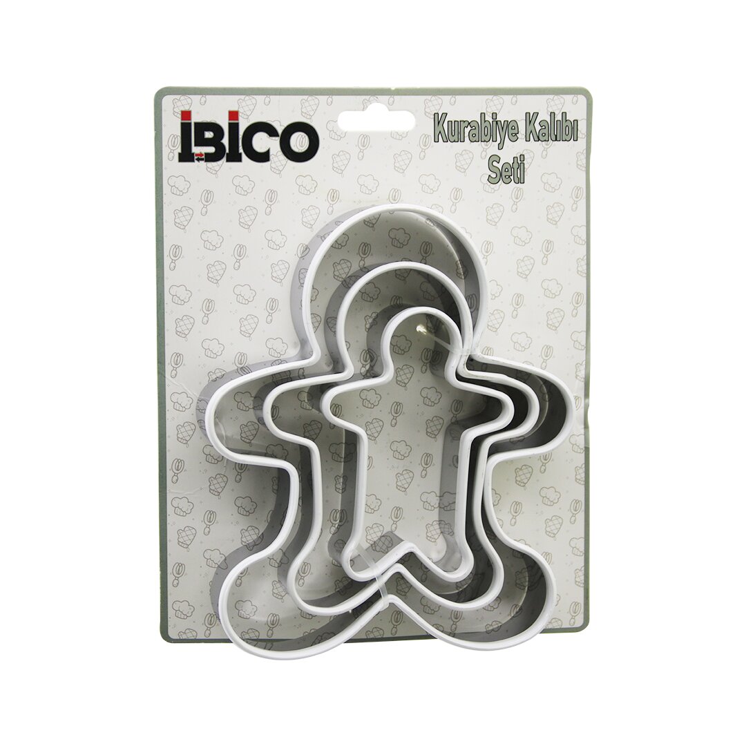 3 BOY METAL SİLİKON KENAR KILIFLI  KURABİYE KALIP SETİ  8 X 5.5CM - 9.5 X 8CM - 13.5 X 11CM