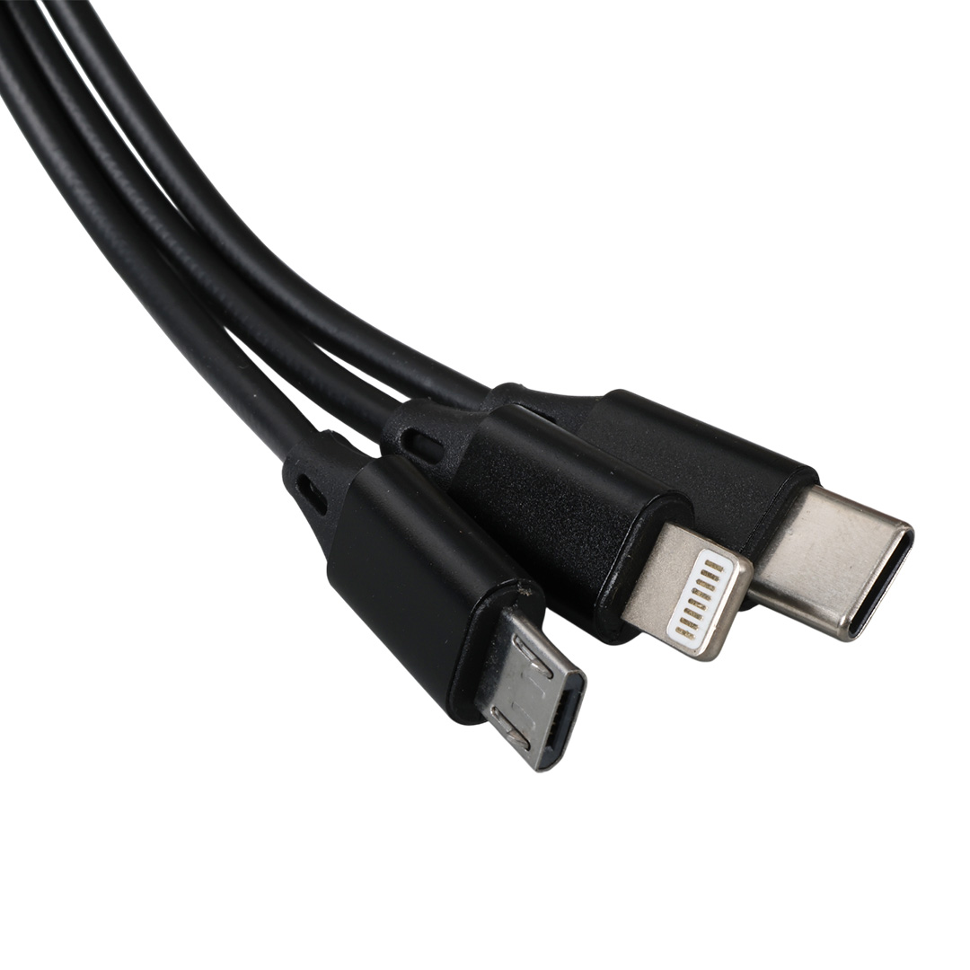 3 IN 1 SİYAH ŞARJ KABLOSU