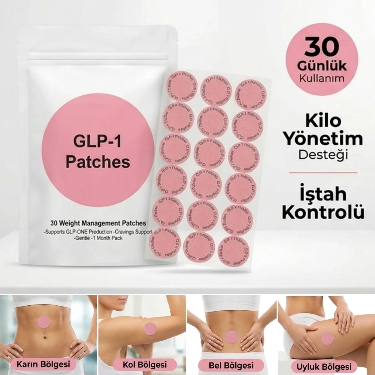 30 Adet Kilo Yönetimi Destek Bantları – İştah Kontrolü ve Günlük Wellness Desteği