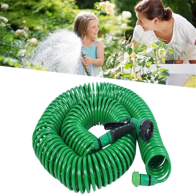 30 Metre Spiral Hortum + 4 Fonksiyonlu Özel Sulama Tabancası