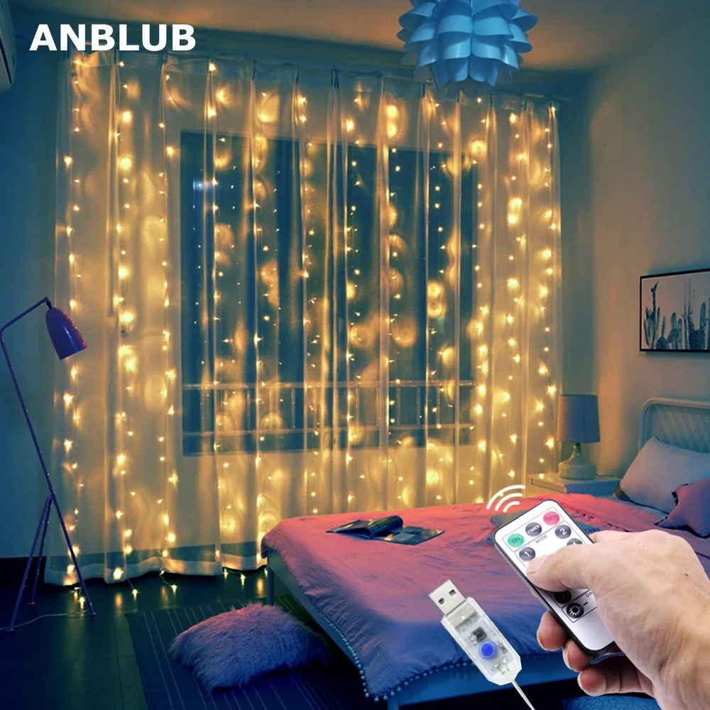 300 Ledli 10 Sarkıt Perde Led Işık-8 Fonksiyon, Uzaktan Kumandalı, 3x3 Metre