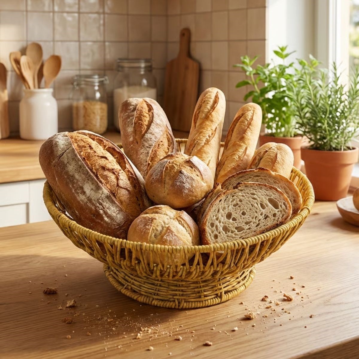 31 cm Plastik Rattan Servis Çanağı – Doğal Hasır Görünümlü Dekoratif Meyve, Ekmek ve Sunum Kasesi