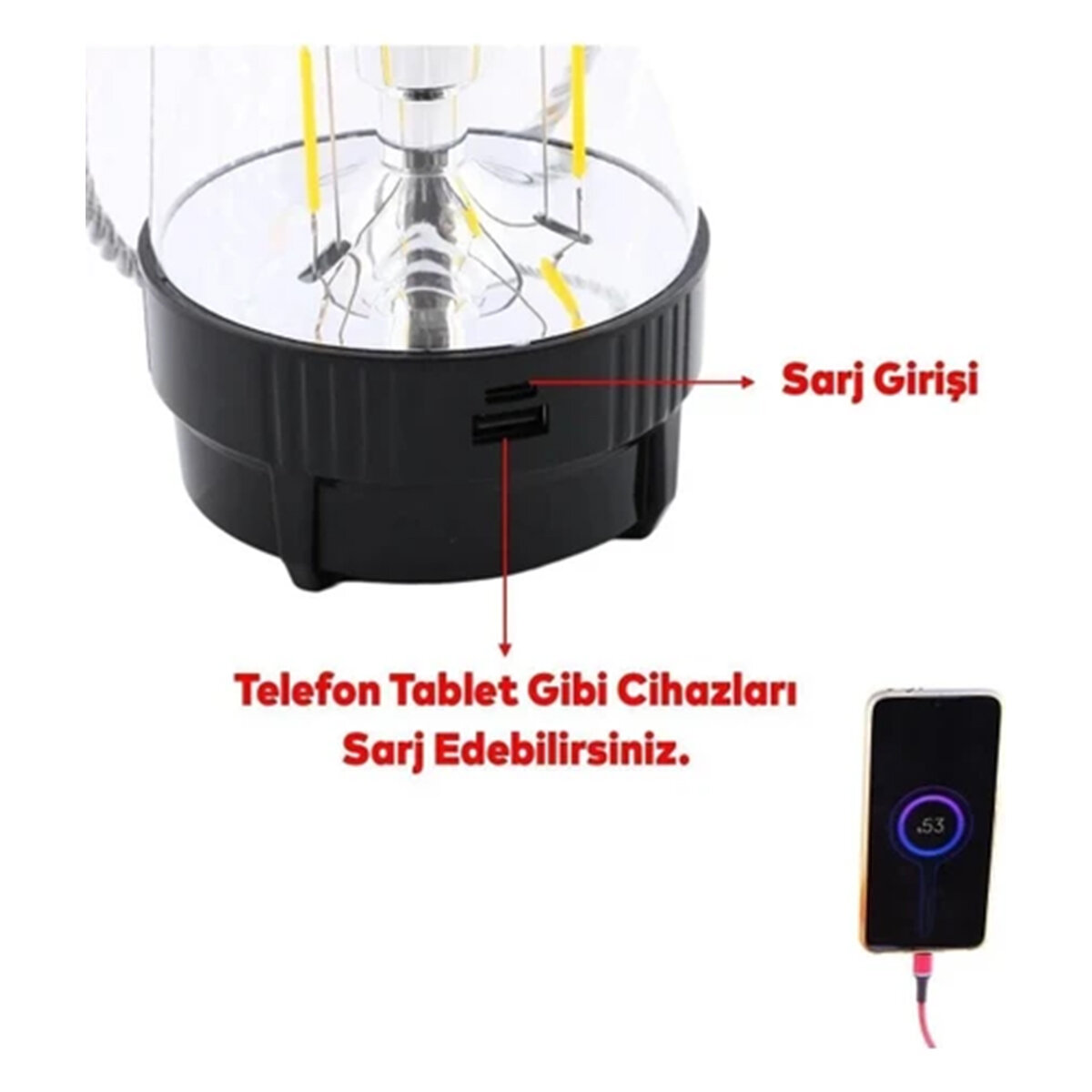 3IN1 DÖNEBİLEN DİSKO RENKLİ - FANUS FENER PİLLİ - POWERBANK 20W HW-978B