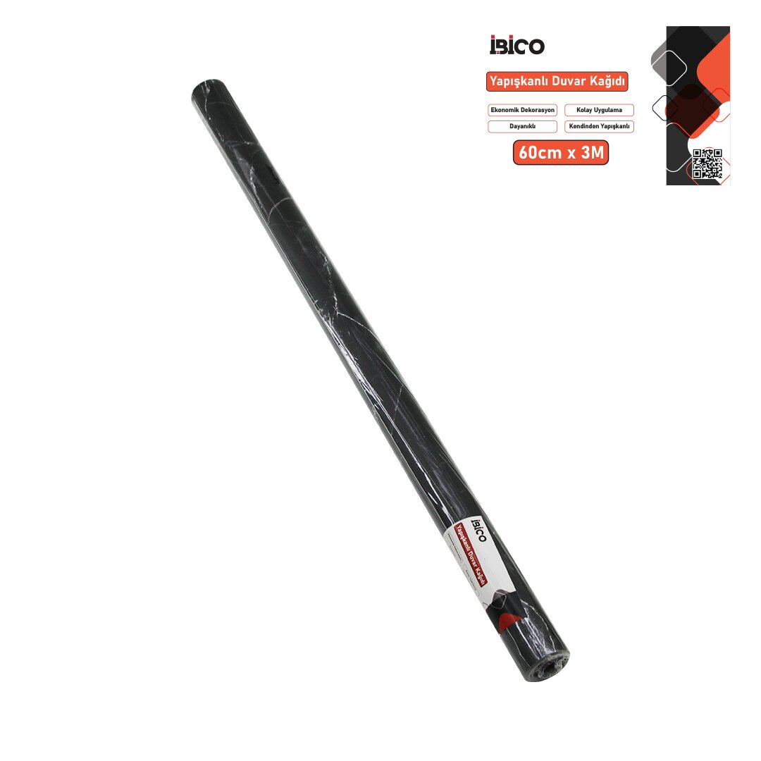 3MT X 60CM SİYAH MERMER DESENLİ TEZGAH ÜSTÜ FOLYO STİCKER - DUVAR KAĞIT KENDİNDEN YAPIŞKANLI - EKO DEKORASYON - DAYANIKLI