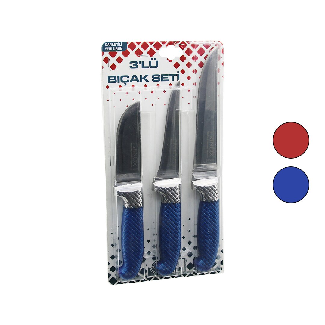 3PCS BİLEZİKLİ KURBAN BIÇAK SETİ BP-320Y--BP-036K--BP-0403 NO:2 KEMİK SIYIRMA - NO:0 YÜZME - NO:3 ET KURBAN BIÇAK